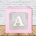 Şeffaf Kutu Harf Pembe 25 cm Adan Zye