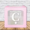 Şeffaf Kutu Harf Pembe 25 cm Adan Zye