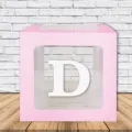 Şeffaf Kutu Harf Pembe 25 cm Adan Zye