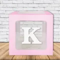 Şeffaf Kutu Harf Pembe 25 cm Adan Zye