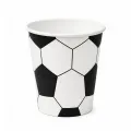 Siyah Beyaz Futbol Topu Taraftar Bardak (8 Adet)
