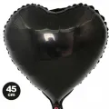 Siyah Kalp Folyo Balon (45 cm)