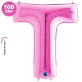 T Harf Folyo Balon – Pembe – 100 cm (40 inch)
