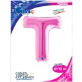 T Harf Folyo Balon – Pembe – 100 cm (40 inch)