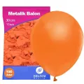 Turuncu Balon Metalik 100 Adet