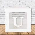 U - Harfi Şeffaf Kutu Beyaz 25 cm