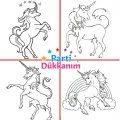 16 Sayfa Unicorn Boyama Kitabı Stickerlı 1 Adet