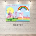Unicorn Şatolu Doğum Günü Parti Afişi (75x107 cm)