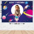 Uzay Temalı Doğum Günü Afişi 70*100 cm