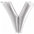 V Harf Folyo Balon – Gümüş – 100 cm (40 inch)