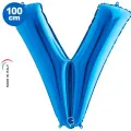 V Harf Folyo Balon – Mavi – 100 cm (40 inch)