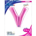 V Harf Folyo Balon – Pembe – 100 cm (40 inch)