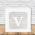 V - Harfi Şeffaf Kutu Beyaz 25 cm