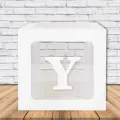 Y - Harfi Şeffaf Kutu Beyaz 25 cm