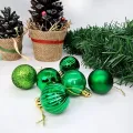 Yeşil Yılbaşı Top Süs 6 Adet 4 cm