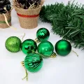Yeşil Yılbaşı Top Süs Mat-Parlak-Simli-Aynalı 24 Adet 4 cm