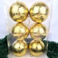 Yılbaşı Ağacı Süsü Desenli Gold 6 Adet 10 cm