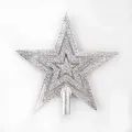 Yılbaşı Ağacı Tepe Süsü Gümüş Yıldız 1 adet 13 cm