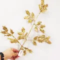 Yılbaşı Gold Simli Yapay Dal Yoğun Yapraklı (70 cm - 1 Adet)
