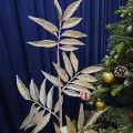 Yılbaşı Gümüş Simli Yapraklı Yapay Dal (75 cm - 1 Adet)
