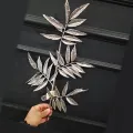 Yılbaşı Gümüş Simli Yapraklı Yapay Dal (75 cm - 1 Adet)