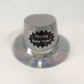 Yılbaşı Happy New Year Fötr Şapka Hologramlı Gümüş 1 Adet