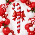 Yılbaşı Kurdeleli Baston Folyo Balon (56x27 cm)