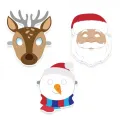 Yılbaşı Noel Baba Kağıt Maske 6 Adet