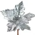 Yılbaşı Ponsetya Yapay Çiçek Gümüş 1 Adet