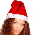 Yılbaşı Şapkası Kırmızı - Ponponlu