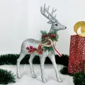 Yılbaşı Simli Geyik Gümüş 50 cm