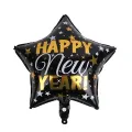 Yıldız Happy New Year Folyo Balon Siyah (45 cm)