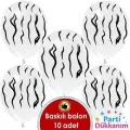 Zebra Baskılı Balon 1 Adet