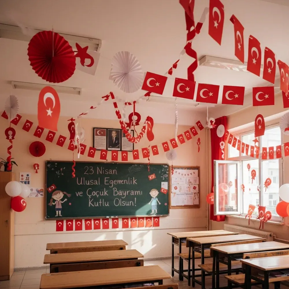 10 Adımda 23 Nisan Pratik ve Modern Sınıf Süsleme Fikri