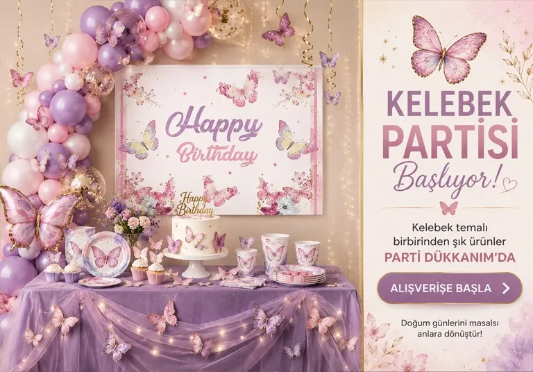 Kelebek Temalı Doğum Günü Partisi