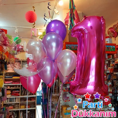 1 yaş rakam folyo balon
