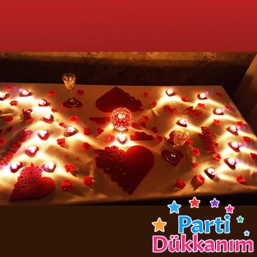 romantik masa süsleme seti