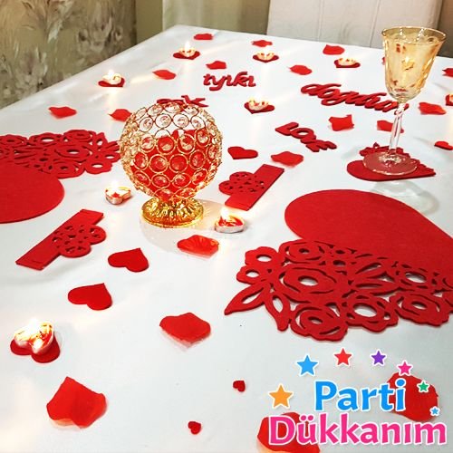 eşe romantik masa süsleme seti