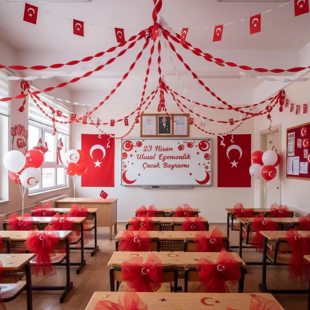 23 Nisan Sınıf Okul sandalye Süsleme