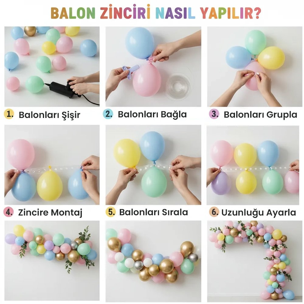 adım adım balon zinciri nasıl yapılır?