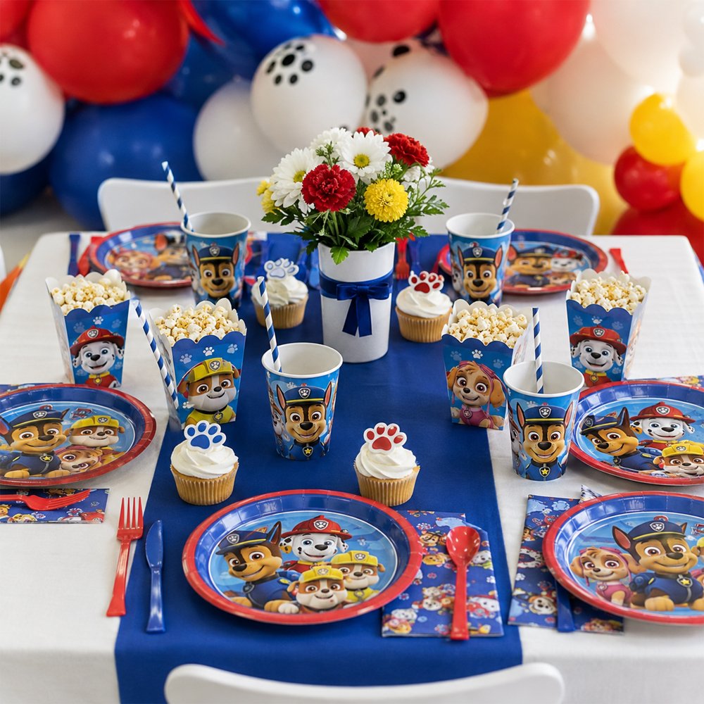 Paw Patrol doğum günü partisi masa düzeni