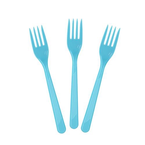 Açık Mavi Plastik Çatal Lüks (25 adet),fiyatı
