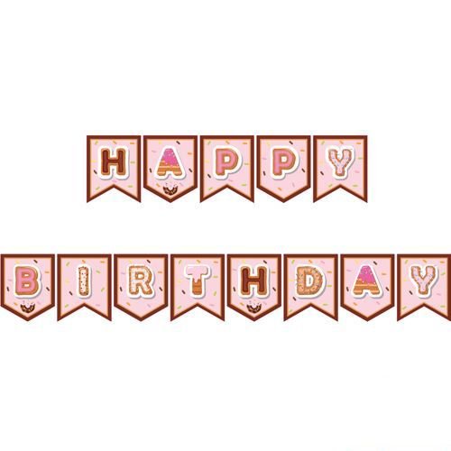 donut temali happy birthday yazısı