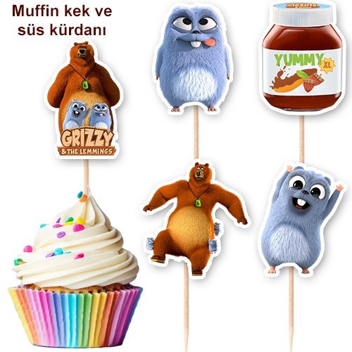 Grizzy ve Lemmingler Şekilli Kürdan 10 Adet, fiyatı