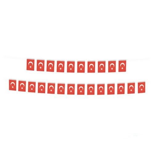 İpli Ay Yıldızlı Bayrak Orta Boy 14*8 cm 50'li, fiyatı