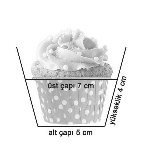 Muffin kek kapsülü ölçüleri