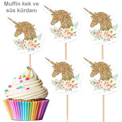 Parıltılı Unicorn Şekilli Kürdan 10 Adet, fiyatı