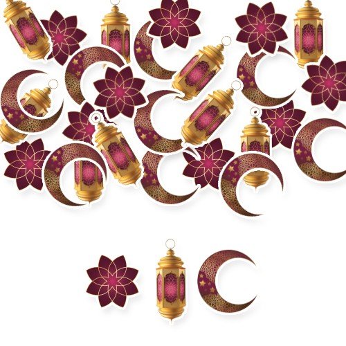 Ramazan Ay Yıldız Kandil Masa Konfetisi Bordo 30 Adet, fiyatı