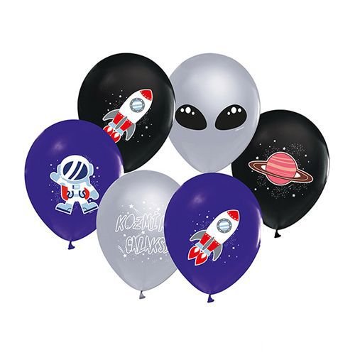 uzay temalı baskılı balon