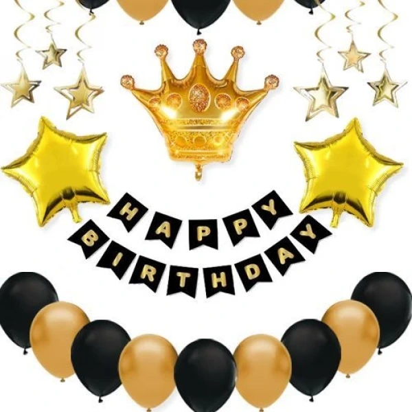 Erkek Doğum Günü Süsleri Seti Kral Taçlı
